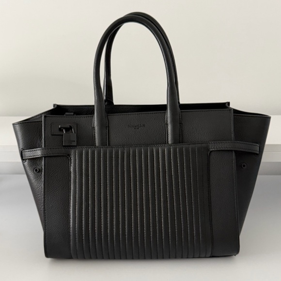 Zadig & Voltaire Candide Leather Tote Bag Black Top Handle Shoulder Bag